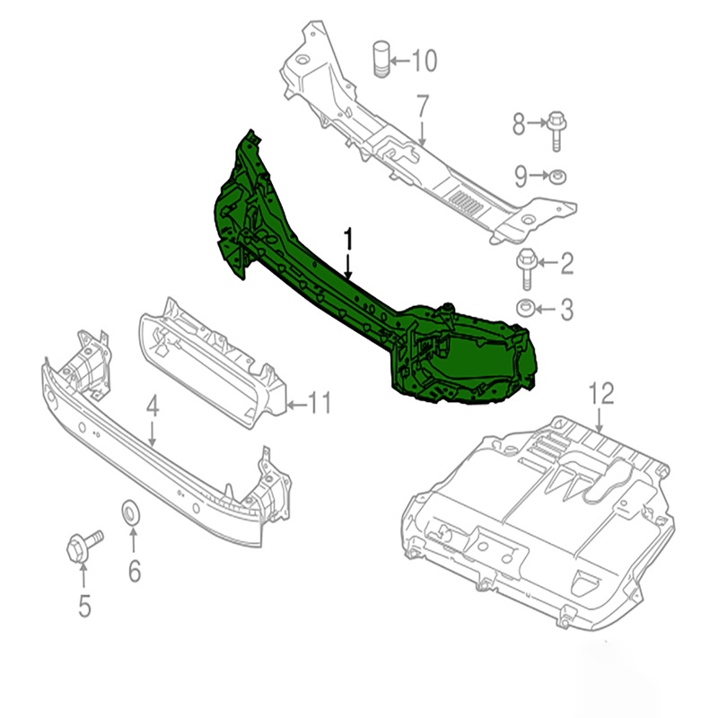 Womala Front Radiator Support OE 31335263 Frame Front End untuk Volvo S40 V50 C30